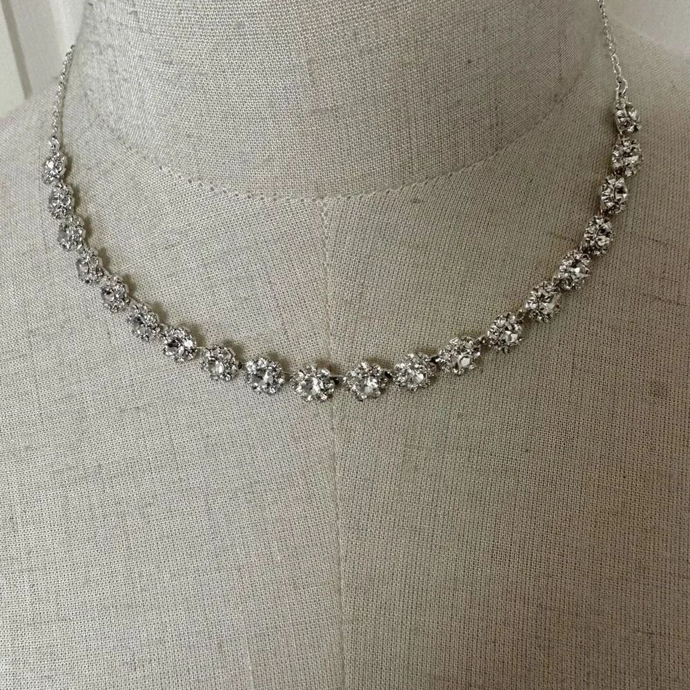 Monet silver tone rhinestone necklace